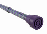 Harvy Canes - Purple Fields Floral Print - Adjustable Aluminum Cane - Wood Derby Handle