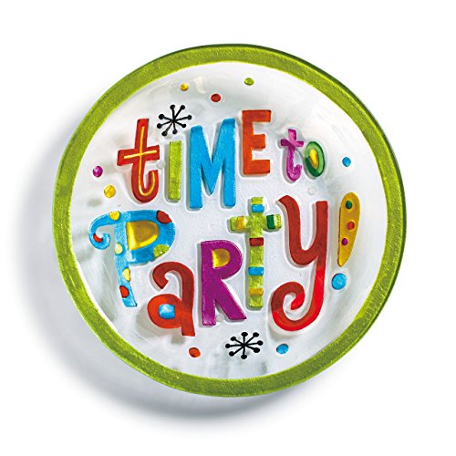Demdaco - Glass Fusion - 13" Round Platter - Time to Party