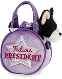 Aurora - Fancy Pals Pet Carrier - Future President  Boston Terrier - 7"