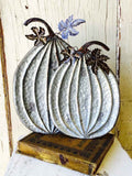 Vintage Floral - Metal Pumpkin Trays - 2 Piece Set