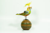 Mullanium - Steampunk Inspired Sculpture - Creek Warbler on Ball