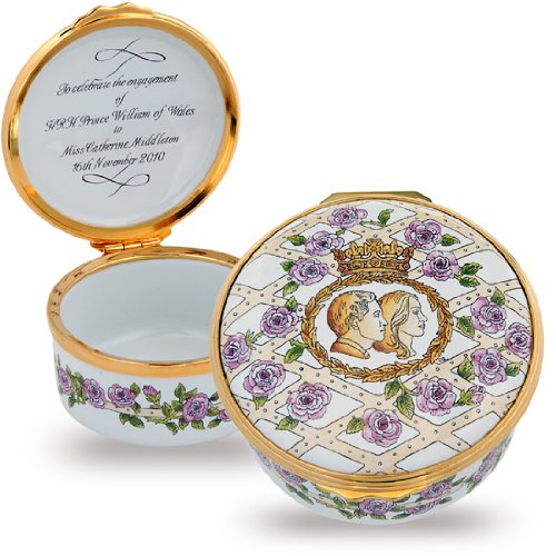 Halcyon Days - Enamel Trinket Box - Prince William & Catherine Engagement