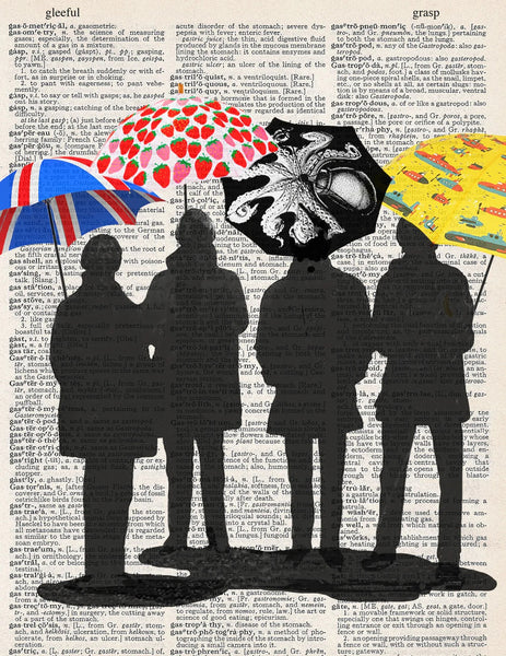 ArtNWordz -  Vintage Recycled Dictionary Print - Out and About