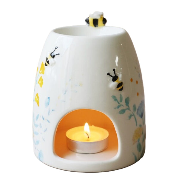Lisa Angel UK - Ceramic Wax Melt Burner - Cornflower Blue Floral Bee