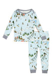 BedHead - Toddler Long Sleeve Jersey PJ Set - Blue Ski Village - 12-18M