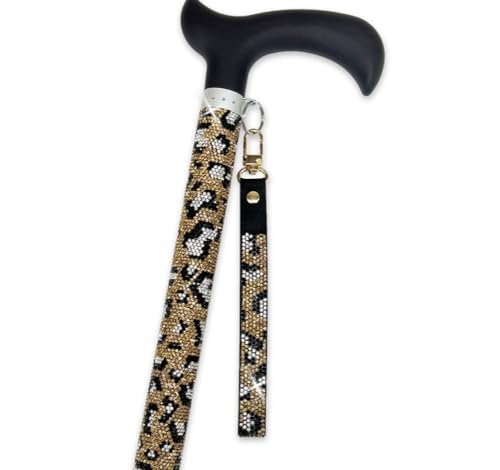Jacqueline Kent Sugar Cane - Adjustable Cane - Wild Leopard Lux Gold