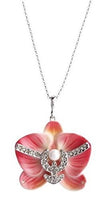 Franz Porcelain - Rhodium Necklace /Brooch - Graceful Moth Orchid