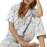 BedHead - S/S Stretch Jersey Cropped PJ Set - Wedding Party - Large