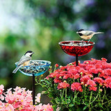 Couronne - Mosaic Bird Poppy Stake Feeder - Aqua