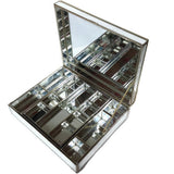 JM Piers - Glass Footed Jewelry Box - Lizard Print - Teal
