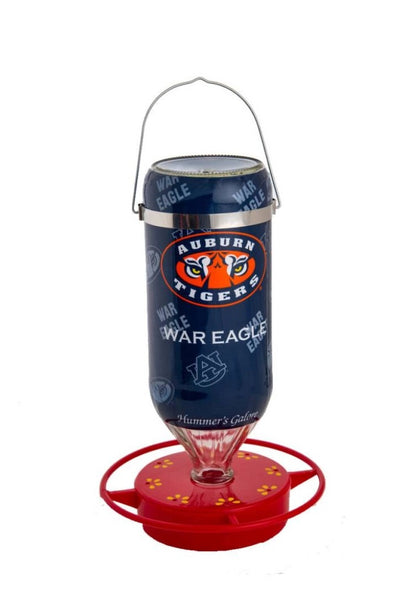 Hummer's Galore - 32 oz. Glass Hummingbird Feeder w/ UV Resistant Plastic Wrap - Auburn Tigers