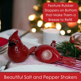 Gift Essential - Blown Glass Salt & Pepper Set - Red Cardinals
