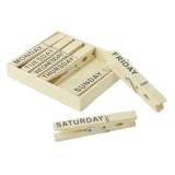 HomArt - 7 Natural Wood Clips - Days of the Week