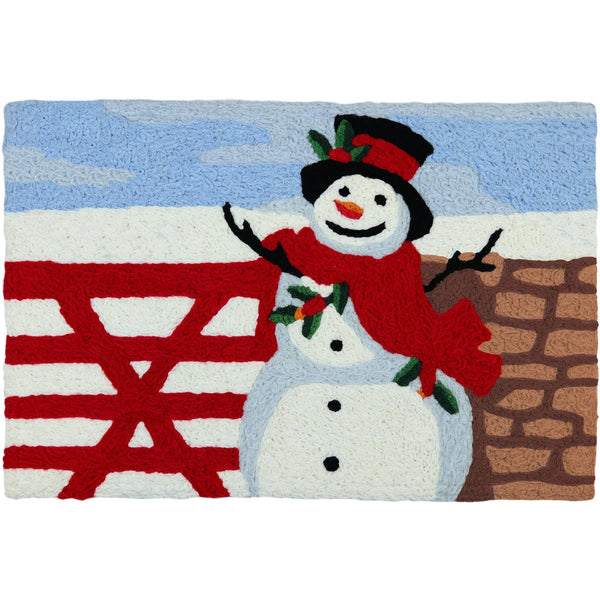 Jellybean - 30x20 Indoor/Outdoor Accent Rug - Snowman by the Fence