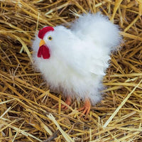ZUCKER - White Hen House Decoration | Farmhouse Decor | 8" Chicken Statue Figurine