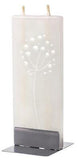 Flatyz - Twin Wick Flat Candle - Abstract, White Dandelion