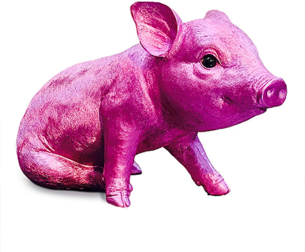 Interior Illusions - 9.5" Chrome Standing Piggy Bank - Pink