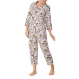 Bedhead - 3/4 Sleeve Classic Flannel Cropped PJ Set - Winter Magnolia - X-Small