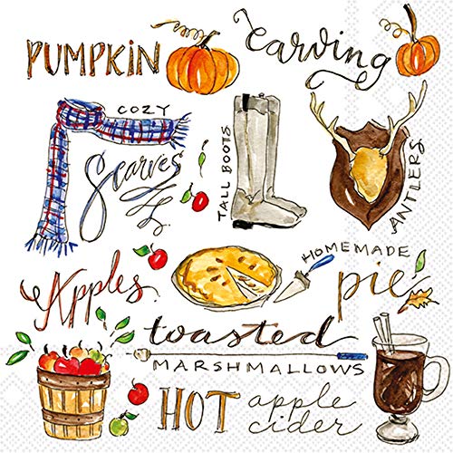 Boston International - 3-Ply 5" Cocktail Napkins - Fall Favorites