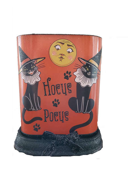 Stony Creek - Hocus Pocus Vintage Halloween Pre-Lit Oval Vase with Resin Base - Halloween Light