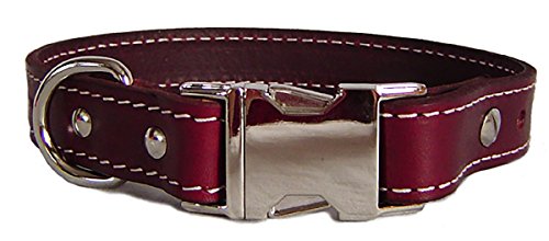 Auburn Leather - Seneca Adjustable Dog Collar - 22"-24" - Burgundy