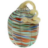 Boston International - Small Glass Pumpkin - Sunset Stripe