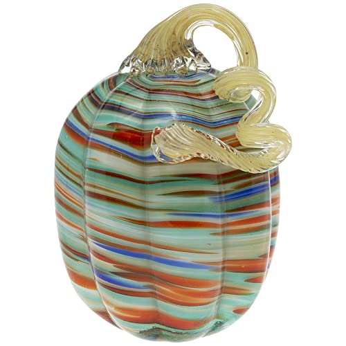 Boston International - Small Glass Pumpkin - Sunset Stripe