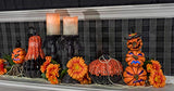 Boston International - Medium Glass Pumpkin - Black & Orange Speckled
