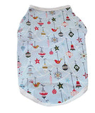 BedHead - Stretch Lounge Dog PJ - Deck the Halls in Blue - Medium