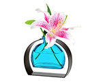 Couronne - Fiji Glass Vase with Arched Stand - Aqua
