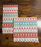 IHR Ideal Home Winter Holiday 3-Ply Paper Napkins, 20-Count, 6.5" x 6.5", Reindeer Stripe