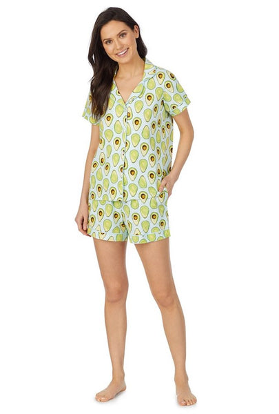 BedHead - Stretch  Short Sleeve Shorty PJ Set - Avocuddle - XLarge