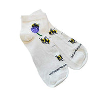 Wheel House Designs Socks - Bumble Bee on Natural - Anklet 9-11