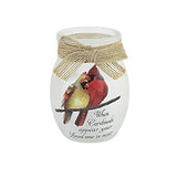 Stony Creek - Frosted Glass - 4" Lighted Vase - When Cardinals Appear