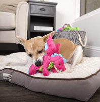 GoDog - Chew Guard Dog Plush Toy  - Small Magenta Dragon