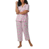 BedHead - S/S Stretch Jersey Cropped PJ Set - Flamingo Bay - Small (4-6)