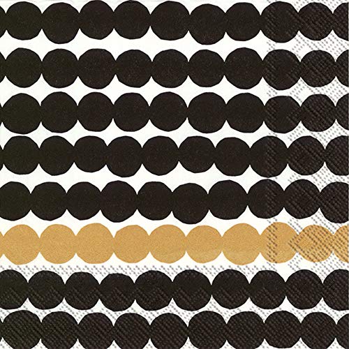 Boston International - 3-Ply 5" Cocktail Napkins - Rasymatto Black & Gold