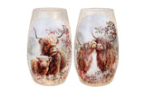 Stony Creek - 5.25" Frosted Glass USB Lighted Vase - Highland Pasture