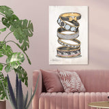 The Oliver Gal Artist Co. Fashion and Glam Wall Art Canvas Prints 'Arm Candy Noir' Home Décor, 16 in x 24 in, Stretched