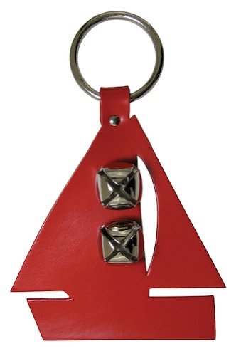 Auburn Leather - Pet Bell Hanger - Sailboat - Red