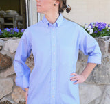The Pillow Bar - Boyfriend Shirt - Blue Dot - Medium