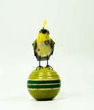 Mullanium - Steampunk Inspired Sculpture - Yellow White Eye on Ball