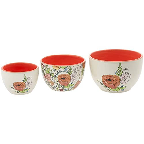 Boston International - Nesting Prep Bowls 3 Sizes - Flower Party