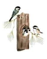 Bovano - Wall Sculpture - Chickadees Nesting in Pine