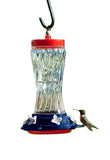 GC - Woodlink - 16 oz. Swirl Glass Hummingbird Feeder - Patriotic/ Red & Blue