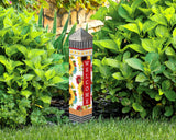 Studio M Sunflower Checks Art Pole Outdoor Decorative Garden Post, Made in USA, 20 Inches Tall