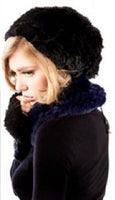 ADRI Collections - Rex Rabbit Fur - Mittens & Cowl - Coal