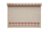 My Drap - 12 Count 18" x 12" Cotton Printed Placemats - Natural w/ Red Snowflake