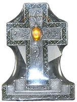 Encore - Free Standing Silver Cross with Gemstone - Yellow - November