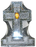 Encore - Free Standing Silver Cross with Gemstone - Yellow - November